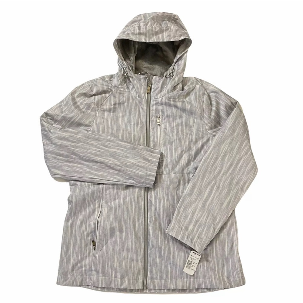 NWT Zeroxposur Women’s Jacket Hooded Pile Lined Rain Jacket M “metal tube” color